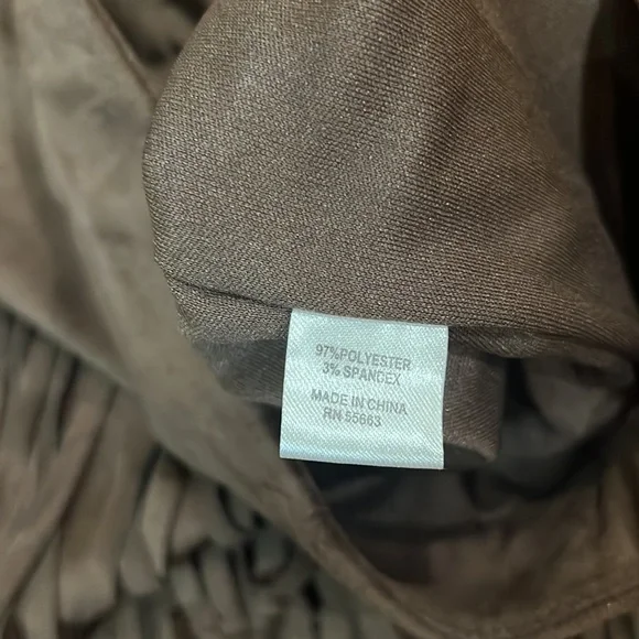 Dark brown suede fringe skirt - Picture 4 of 6